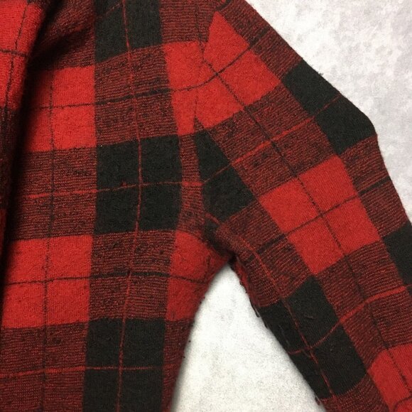 Lauren Ralph Lauren RL Womens Wool Wrap Coat Red Black Plaid - size Small‎ - Picture 15 of 16